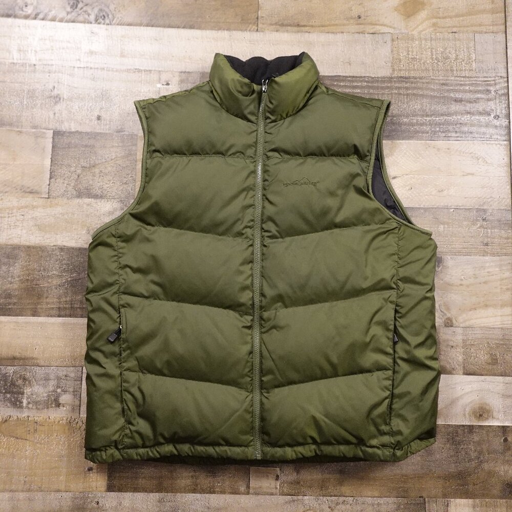 Eddie‎ Bauer 700 Fill Goose Down Vest Men’s XL Olive Green Puffer
